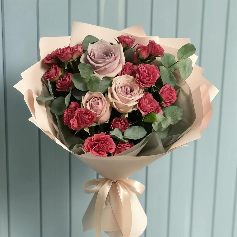 Букет цветов из: Гвоздики и Розы в Невели