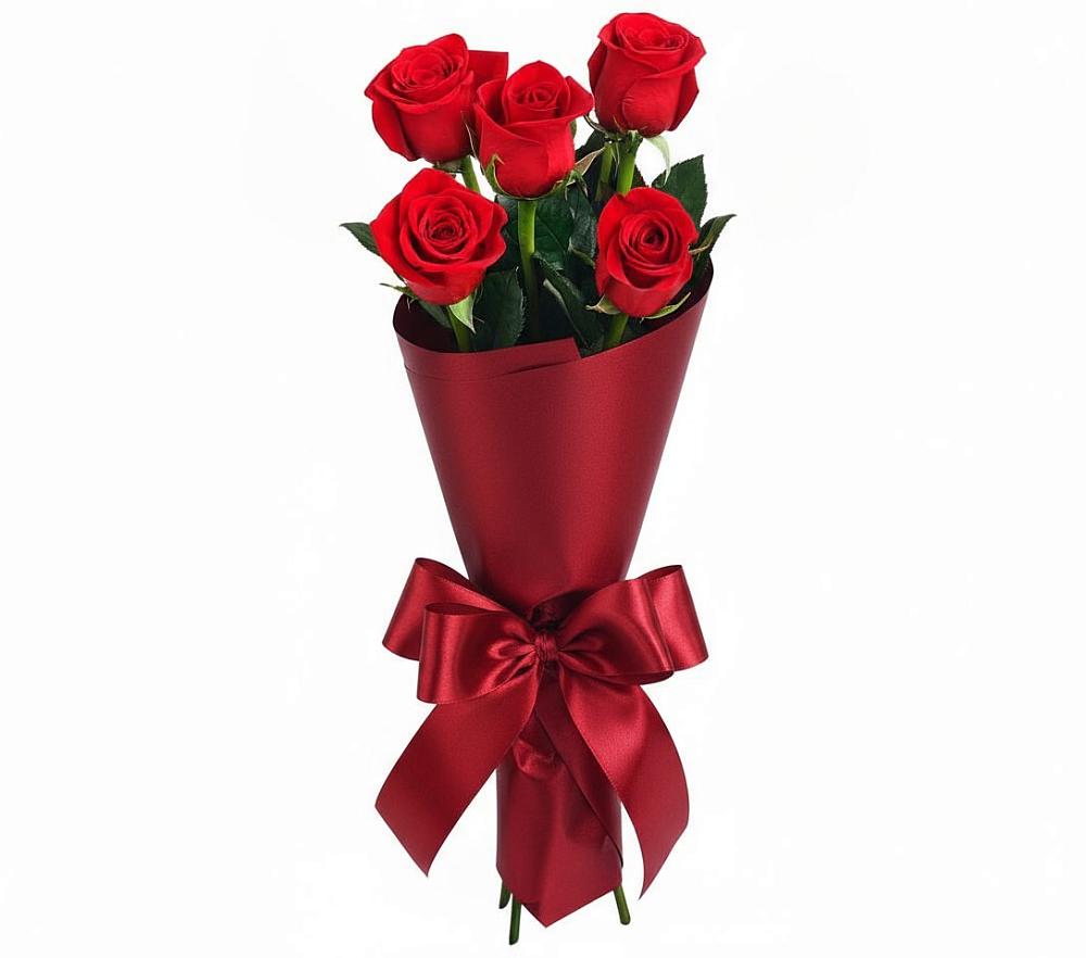 Букет 5 Красных роз Эдлесс Лав в Невели
