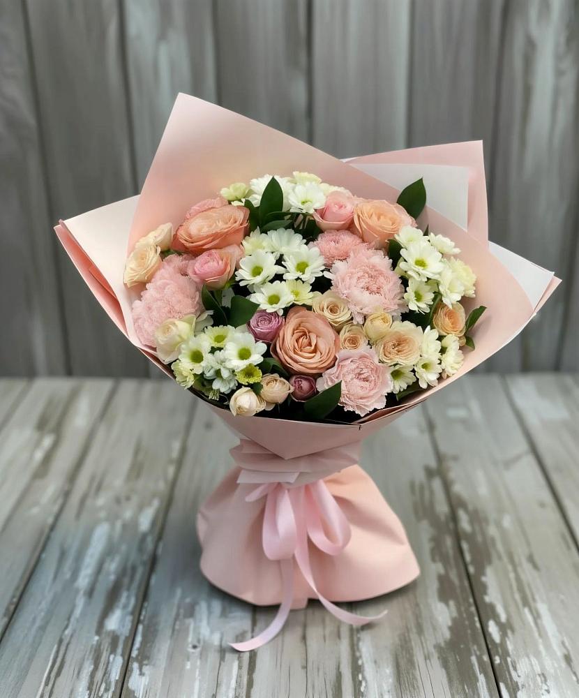 Букет цветов из: Гвоздики, Розы и Хризантемы в Невели