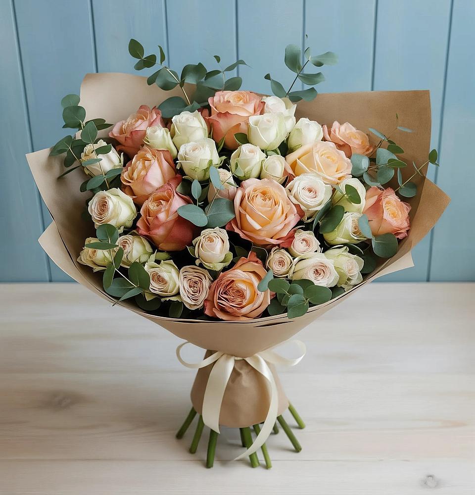 Букет цветов из: Альстромерии и Розы в Невели