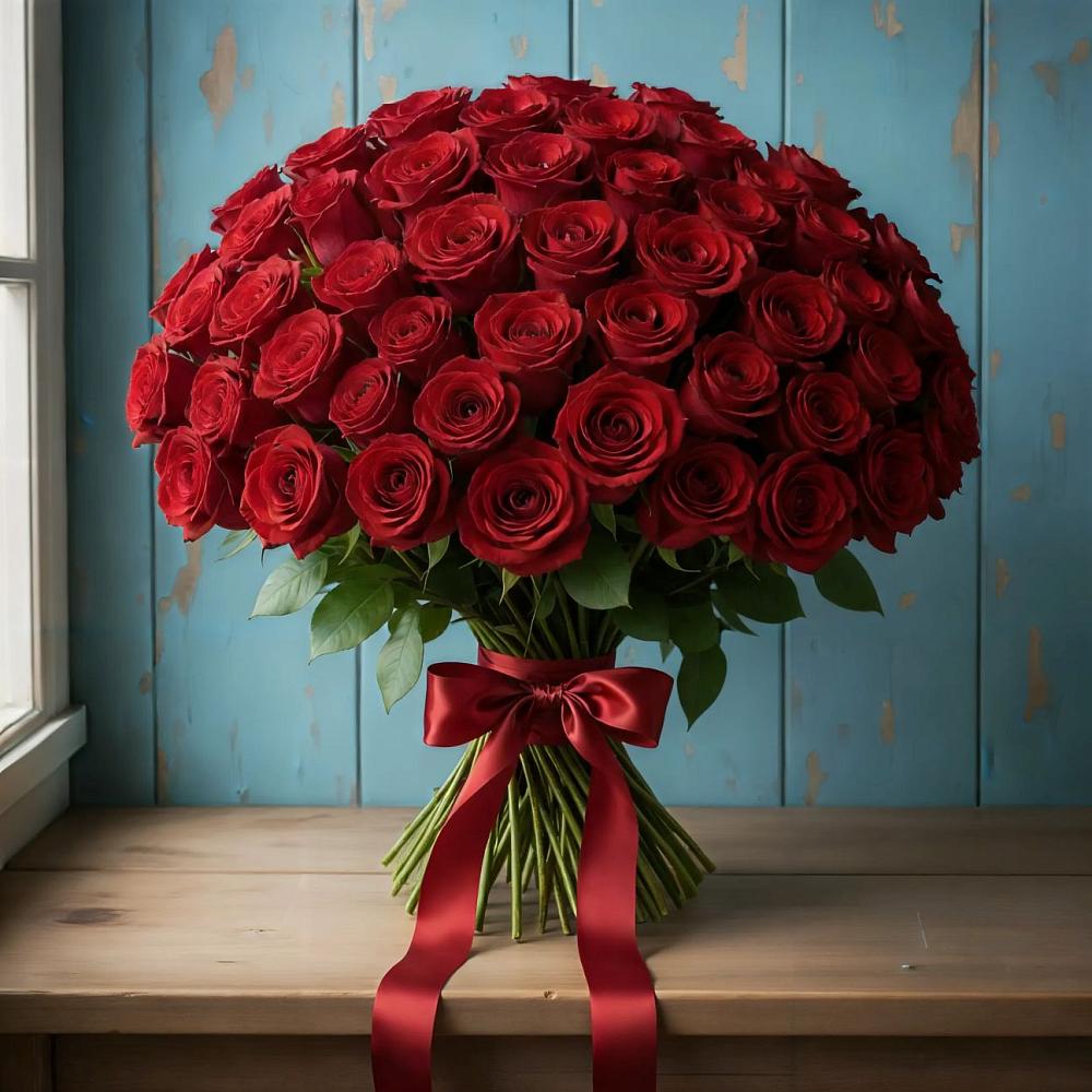 Букет Красные розы Блэк Меджик в Невели