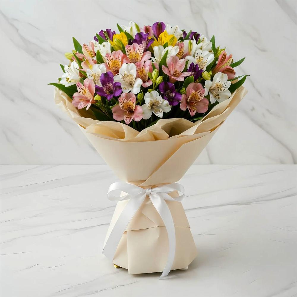 Букет цветов из: Альстромерии в Невели