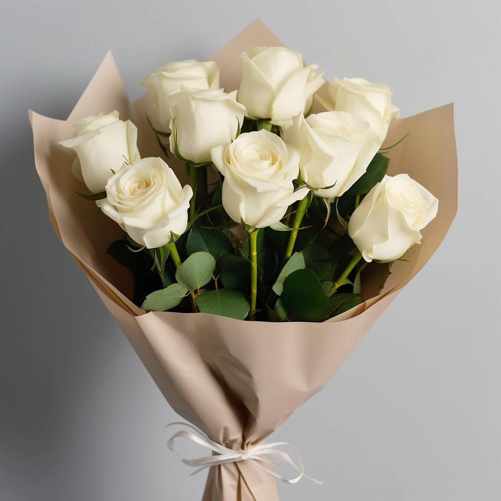 Букет 9 Белых роз Эдлесс Лав в Невели