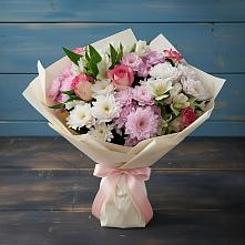 Букет цветов из:  Хризантемы, Альстромерии и Розы в Невели
