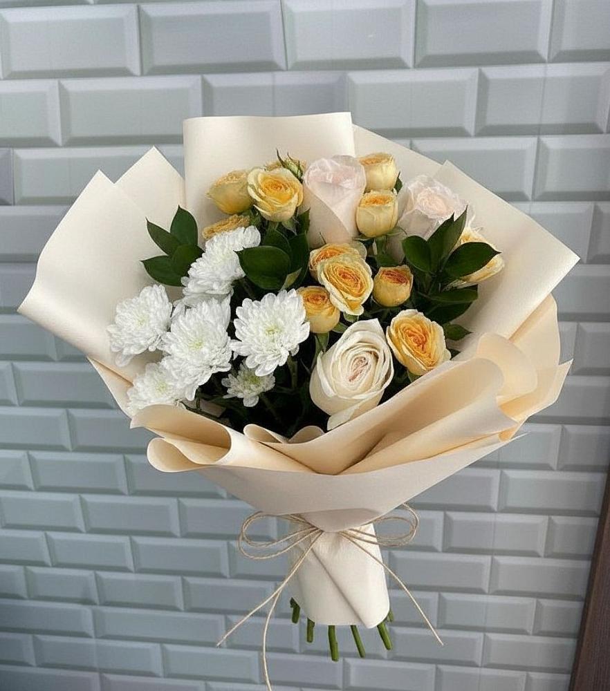 Букет цветов из: Розы и Хризантемы в Невели