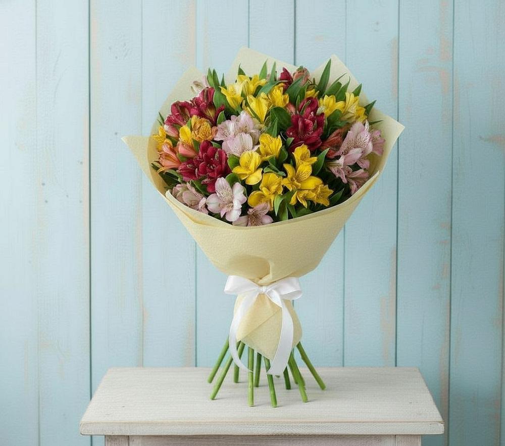 Букет цветов из: Альстромерии в Невели