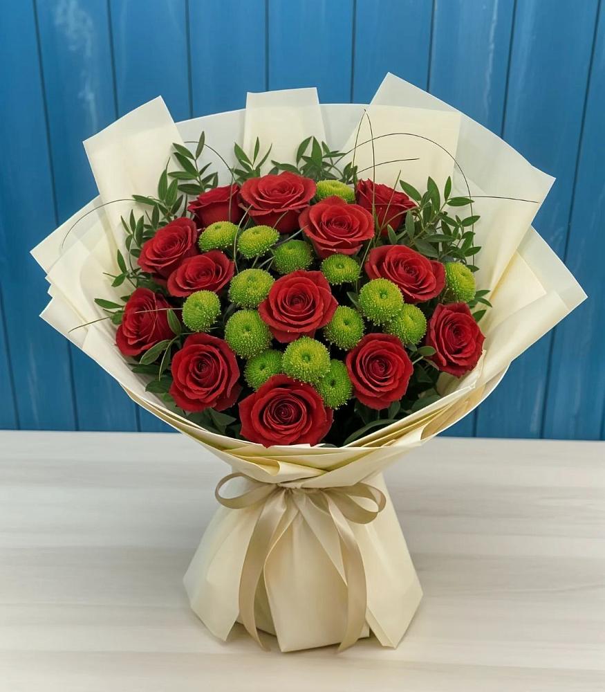 Букет цветов из: Розы и Хризантемы в Невели