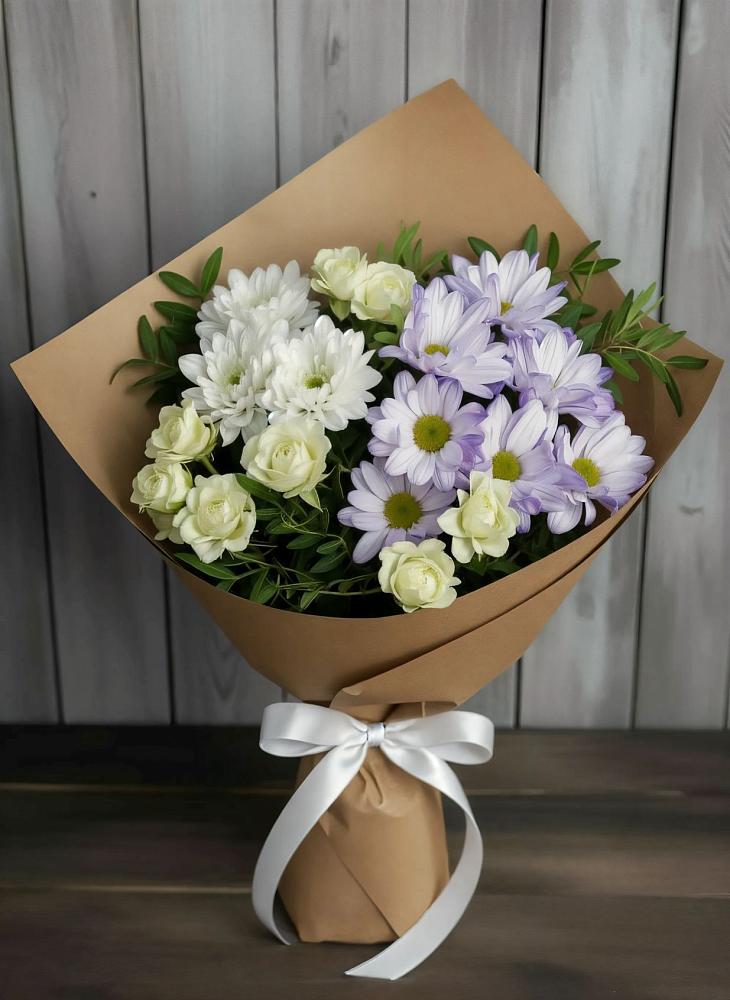 Букет цветов из: Хризантемы и Розы в Невели